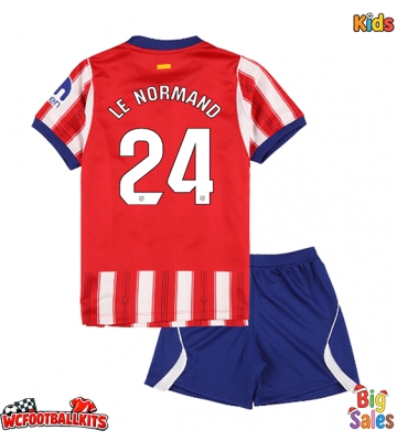 Atletico Madrid Robin Le Normand #24 Replica Home Stadium Kit for Kids 2026-27 Short Sleeve (+ pants)
